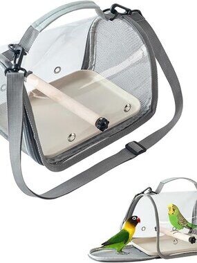 Portable Bird Carrier Backpack – Breathable Mesh, Clear View, Perch & Easy Clean
